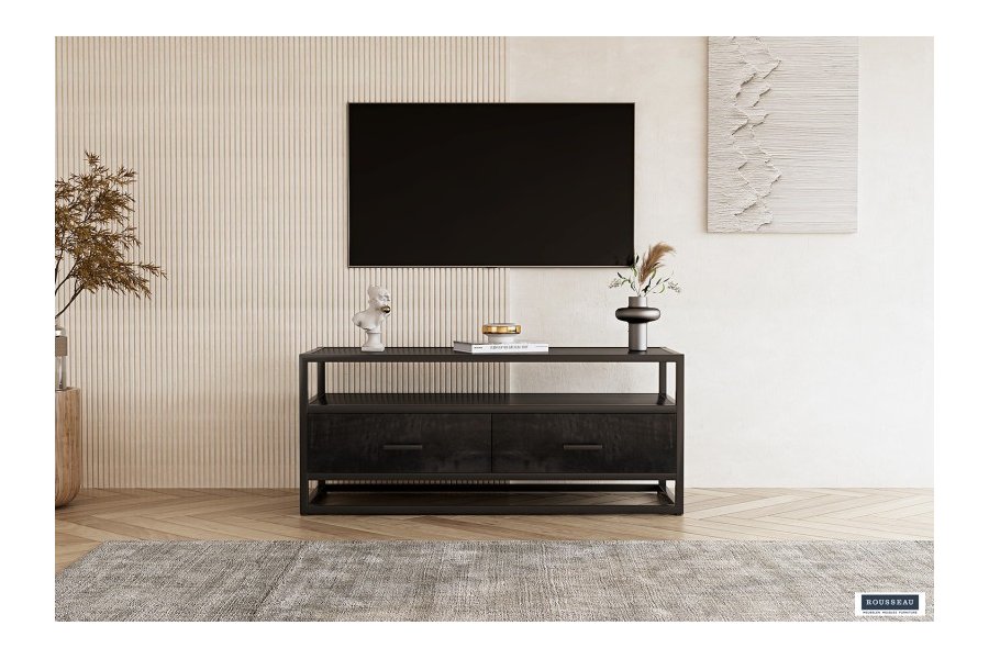 Meuble TV design 120 cm en bois...
