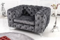 Fauteuil design chesterfield en simili cuir café noir Fauteuil |adenia...