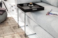 Table d'appoint noire design plastique / métal chromé Table d'appoi...