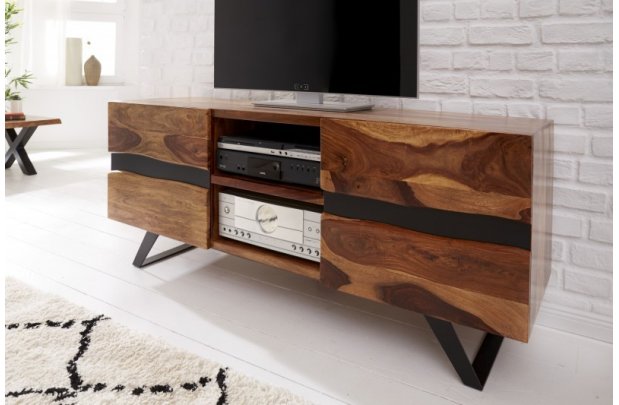 Meuble TV "Amazonas" en Bois Massif de Sheesham - 160 cm