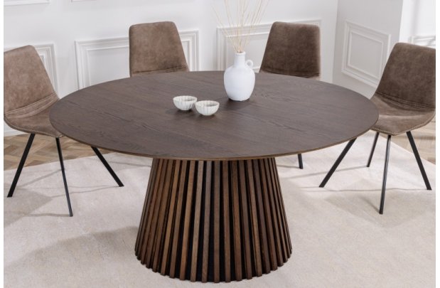 Table de Salle à Manger Ronde 120 cm - Chêne Foncé