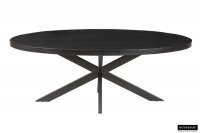 Table à Manger Ovale Mangolia Noir 200cm - Créez des Moments Inoubliables en Famille