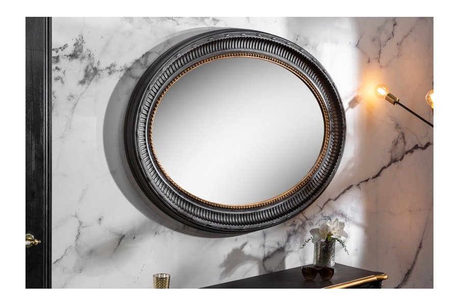 Miroir Ovale avec Cadre en Bois