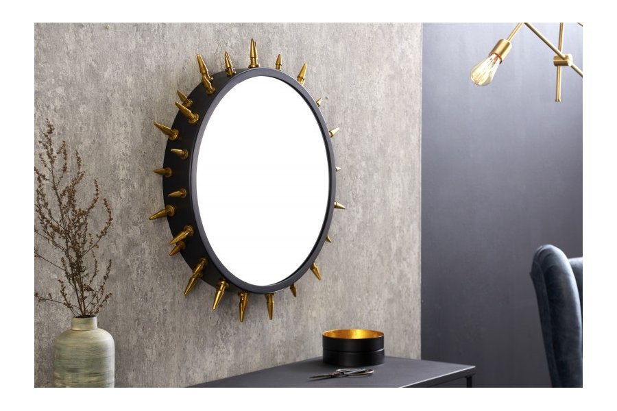 Miroir Mural Rond avec Cadre Abstrait