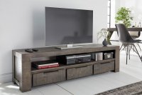 Meuble tv bois massif |Meuble tv moderne de couleur naturelle en bo...