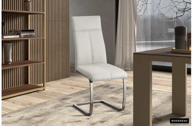 Chaise design en simili cuir blanc Chaises de salle à manger |adeniahome...