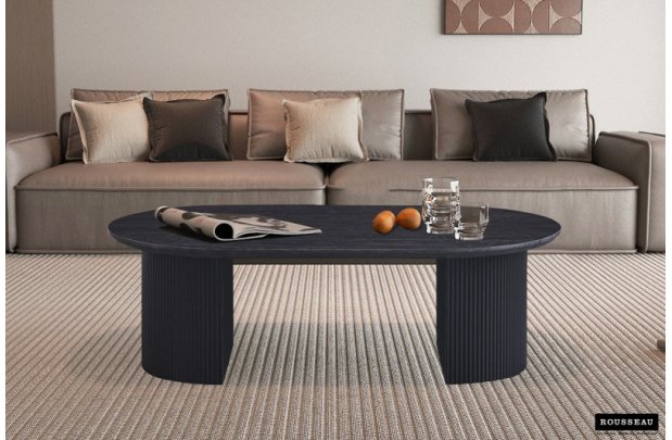 Table basse contemporaine |Table basse avec 6 poufs encastrable, ve...