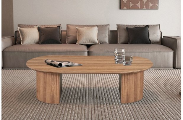 Table basse contemporaine |Table basse avec 6 poufs encastrable, ve...