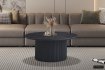 Table basse contemporaine |Table basse avec 6 poufs encastrable, ve...