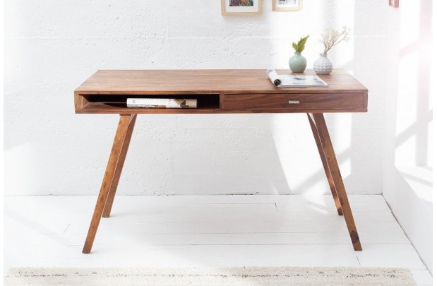 Bureau de 120cm design Scandinave coloris blanc Secrétaire |adeniahome...