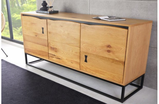 Buffet Style Industriel en Bois Massif 160cm pas cher