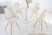 Lot de 4 Chaises design SCANDINAVE en velours champagne pieds dorés