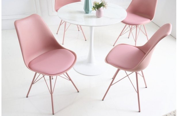 Lot de 4 Chaises Scandinave rose...