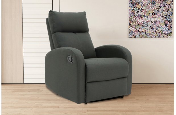 Fauteuil relax moderne coloris gris en simili cuir Fauteuil relax e...