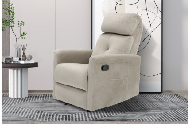 Fauteuil relax moderne revêtu en simili cuir coloris brun Fauteuil ...