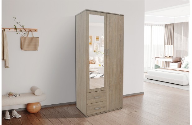 Armoire moderne 1 porte 200x50 cm teinté sonoma Meubles haut |adeniahome...