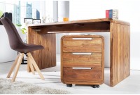 Caisson de bureau design en bois palissandre massif coloris naturel avec 3 tiroirs