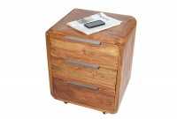 Caisson de bureau design en bois palissandre massif coloris naturel avec 3 tiroirs