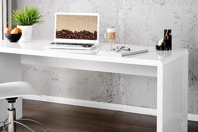 Bureau professionnel 140cm design en MDF coloris blanc
