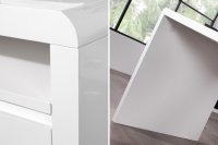 Bureau design 160x75 cm en bois teinté blanc laqué