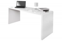 Bureau design 160x75 cm en bois teinté blanc laqué
