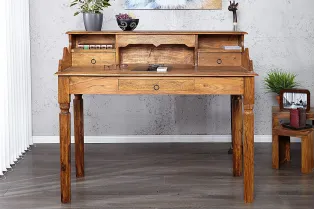 Bureau design de 115cm en bois massif naturel 2