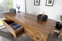 Bureau de 100 cm design en bois massif coloris naturel avec tiroir