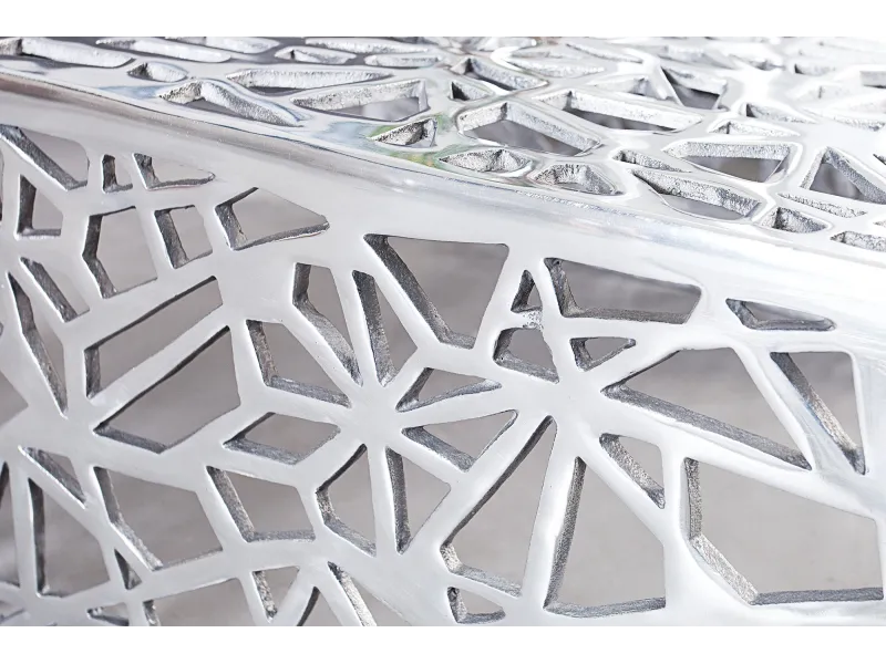 Table basse 60 cm en aluminium coloris argenté