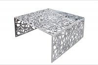 Table basse 60 cm en aluminium coloris argenté