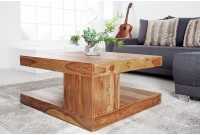 Table basse en bois massif 80 cm