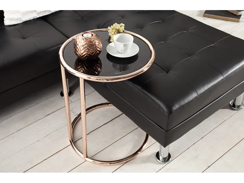 Table d'appoint 55 cm design en verre / métal