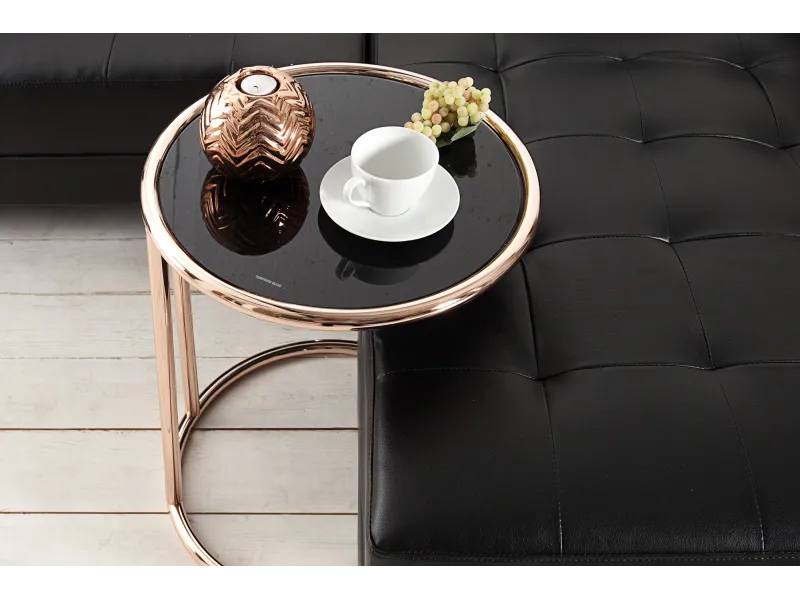 Table d'appoint 55 cm design en verre / métal