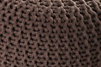 Pouf design BOULE de 50 cm coloris marron en coton tricoté