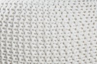 Pouf design BOULE de 50cm coloris blanc en coton tricoté