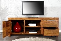 Meuble TV 135 cm en bois massif avec rangement