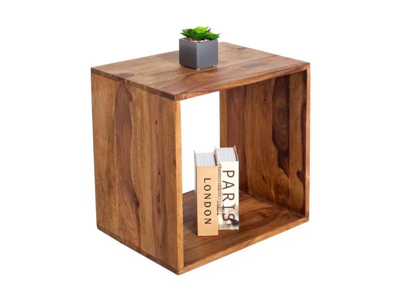 Cube de rangement 45 cm étagère design en bois massif