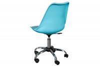 Chaises de bureau à roulettes en simili cuir coloris turquois