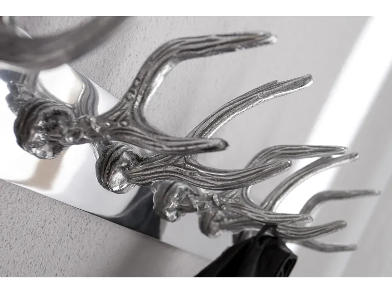 Patère corne de cerf à 6 crochets argenté