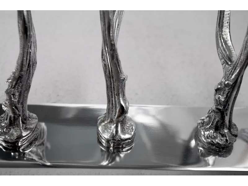 Patère corne de cerf à 6 crochets argenté