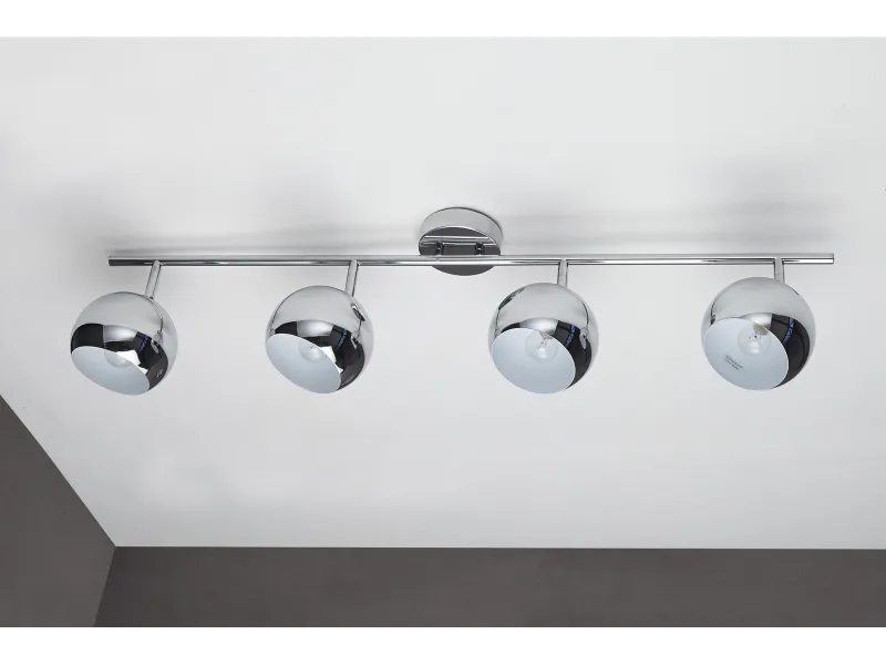 Lampe suspendue design "BUBBLE" en métal chromé