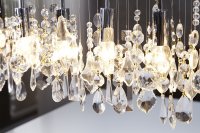 Lampe suspendue contemporaine horizontal en cristaux à 9 lampes