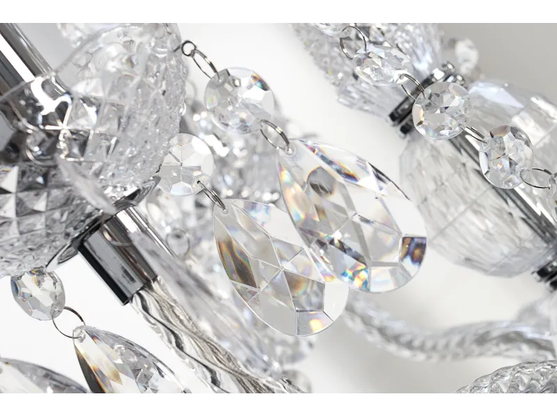 Lustre moderne à 9 bougies coloris transparent