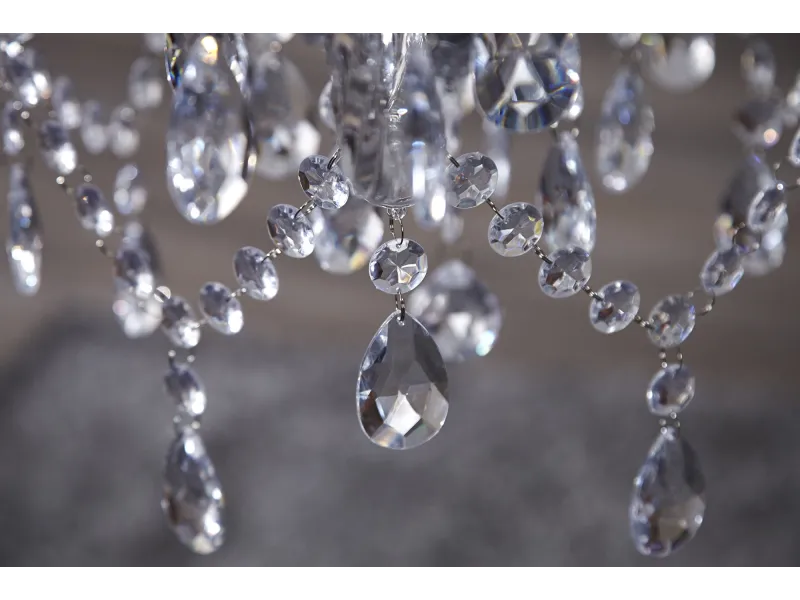 Lustre transparent suspendue  avec 5 bougies