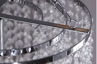 Long lustre transparent suspendue avec anneaux