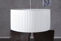 Lampe cylindre suspendue blanche 65cm