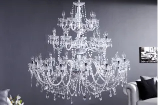 Lustre suspendu classique à 30 bougies coloris transparent 2