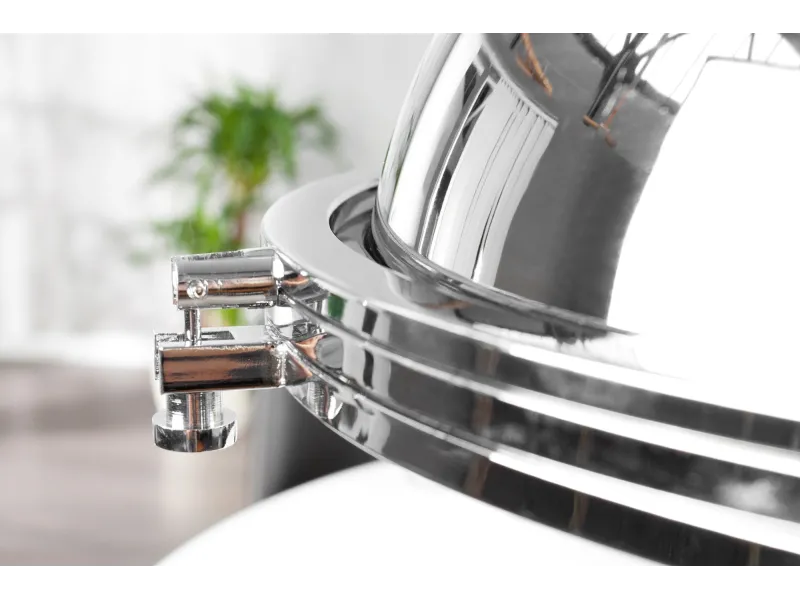 Lampe suspendue 45 cm design industriel en métal chromé