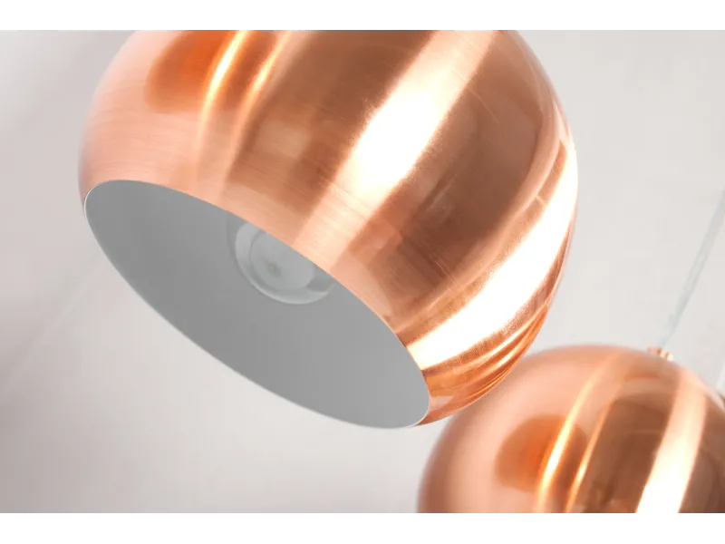 Barre de 3 lampes suspendues 20 cm design en métal cuivré