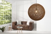 Lampe suspendue 60 cm de design "COCOON" coloris brun
