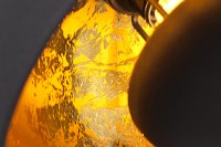 Barre de 3 lampes suspendues 20 cm hémisphéres coloris noir et doré